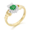 18ct Gold Emerald and Diamond Claddagh Ring - CLDIA6