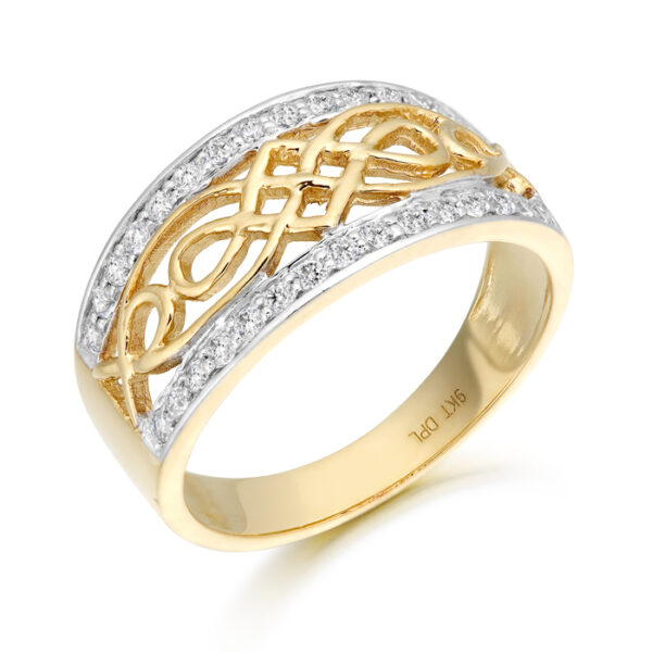 9ct Gold CZ Celtic Ring - 3238