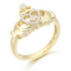 9ct Gold CZ Claddagh Ring - CL48