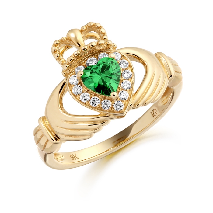 Emerald Claddagh Ring - CL28G