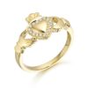 9ct Gold Ladies Gold Claddagh Ring studded with Cubic Zirconia -CL32