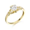 9ct Gold Ladies CZ Claddagh Ring with Micro Pave Stone Setting. CL37