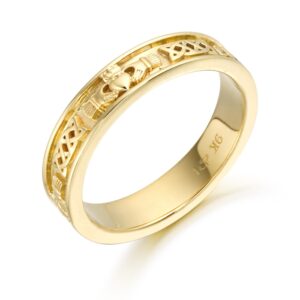 9ct Gold Claddagh Wedding Band-CL43