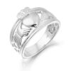 9ct White Gold Gents Claddagh Ring Combined with Celtic Knot Design - 137AW