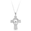 9ct White Gold Claddagh Cross Pendant - C126