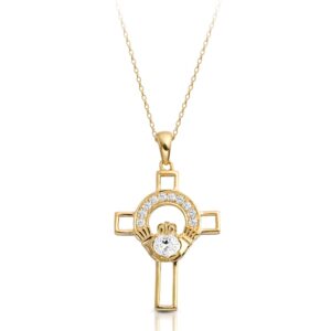 Gold Claddagh Cross-C125