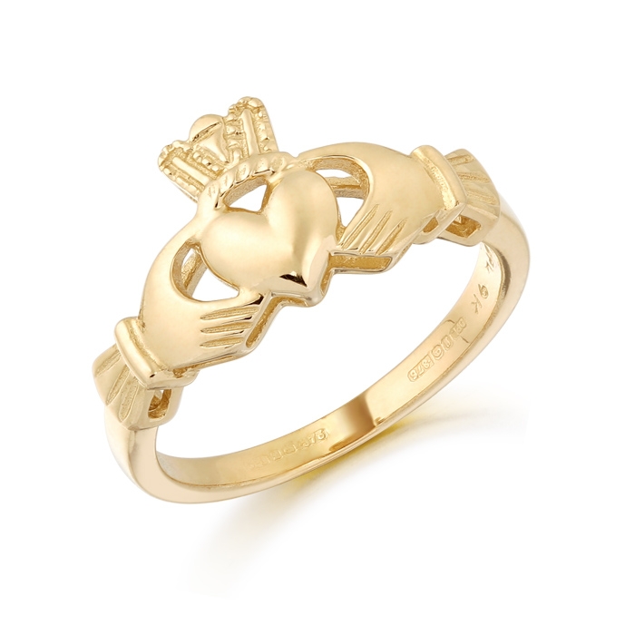 9ct Gold Plain Ladies Claddagh Ring - CL6