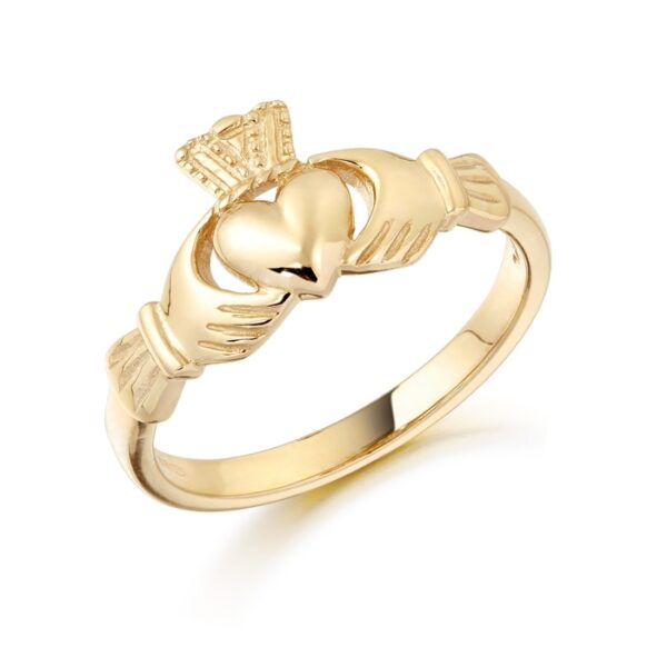 9ct Yellow Gold Sturdy Ladies Claddagh Ring - CL8