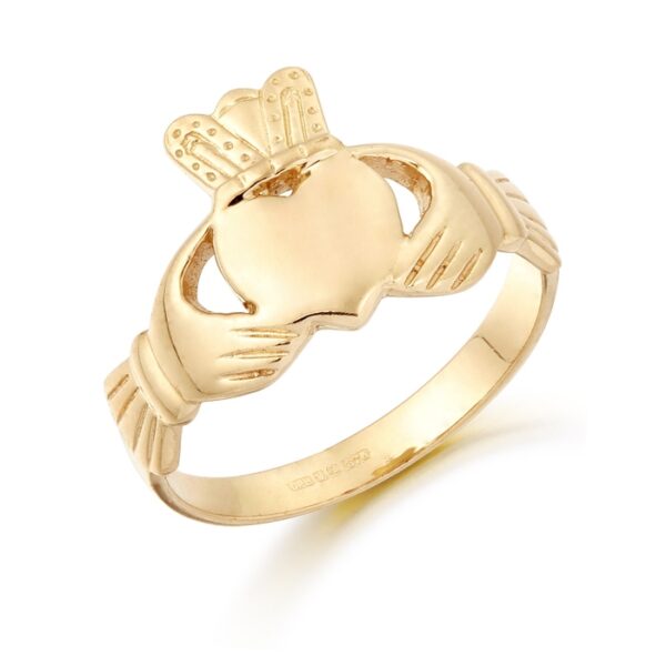 9ct Gold Claddagh Ring made from solid precious metal - CL18