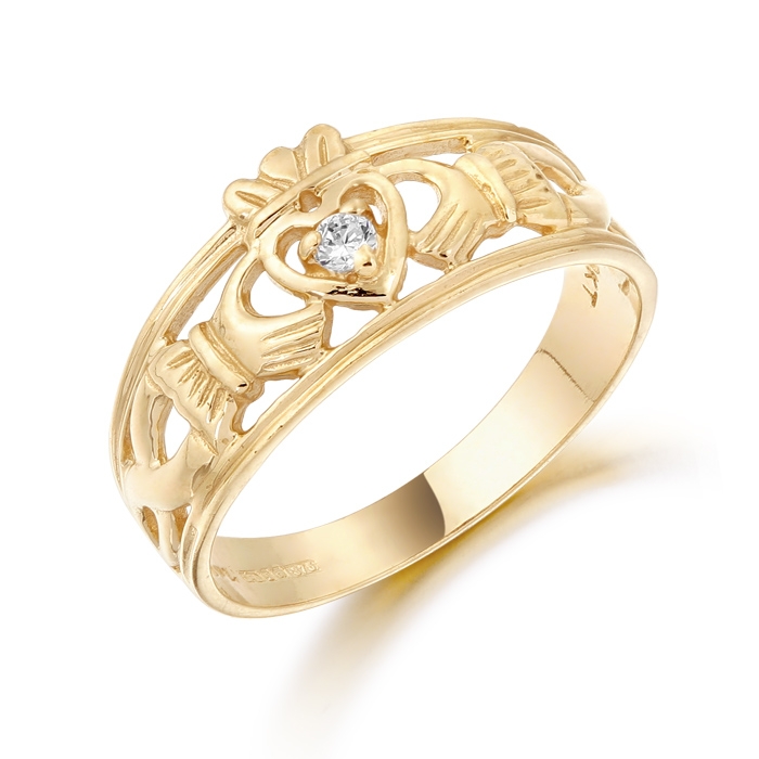 Claddagh Ring with Celtic Knot Design - CL26