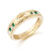 9ct Gold CZ and Emerald Claddagh Wedding Ring - CL27G