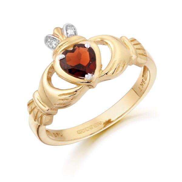 Garnet Claddagh Ring - CL25GAR