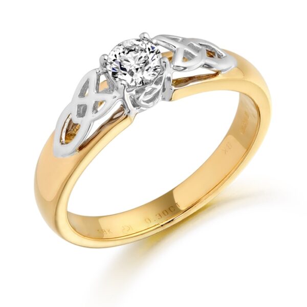 18ct Gold Diamond Celtic Engagement Ring - DPL498
