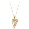 9ct Gold CZ Harp Celtic Pendant studded with Micro Pavé CZ Stone setting - P030