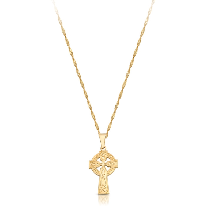 9ct Gold Celtic Cross Pendant ideal for Men and Women.