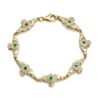 9ct Gold Claddagh Bracelet studded with CZ and Emerald - CLB38