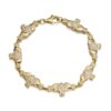 9ct Gold Claddagh Bracelet studded with Micro Pave CZ stone setting - CLB39