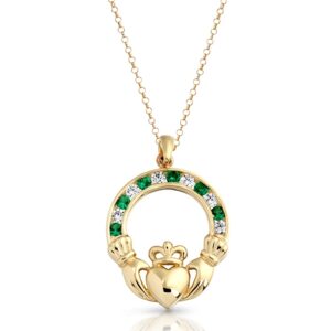 9ct Gold Claddagh Pendant-P014G