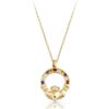 9ct Gold Claddagh Pendant studded with Chanel set CZ Stone setting.