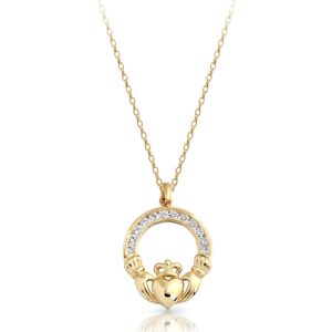 9ct Gold Claddagh Pendant-P014S