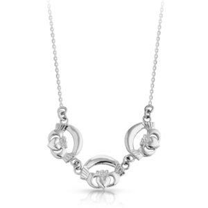 9ct White Gold Claddagh Necklace will dress up your look for every occasion - P02W