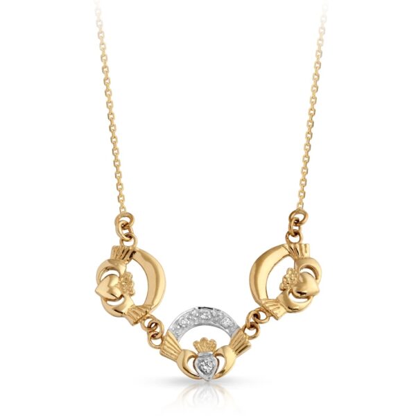 9ct Gold Claddagh Necklace - P03