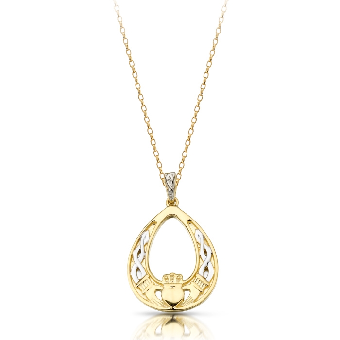 9ct Gold Celtic and Claddagh Pendant makes a suitable Irish gift for either man or a woman - P031