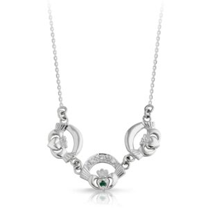 9ct White Gold Claddagh Necklace Pendant - P03WG