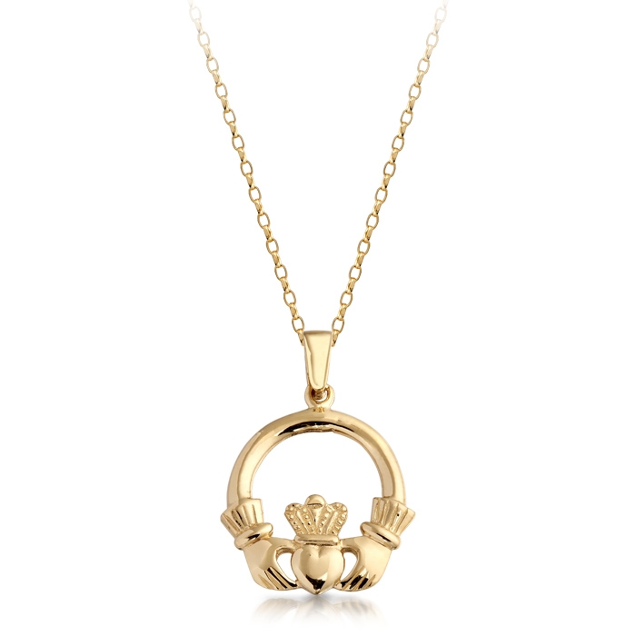 9ct Gold Claddagh Pendant perfect for both men and women - P04