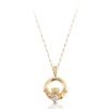 9ct Gold Kids Claddagh Pendant with CZ set in the heart- P130