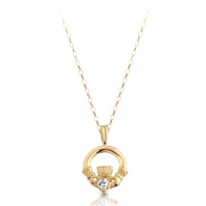 Gold Claddagh Pendant-P130