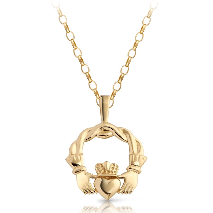 9ct Gold Claddagh Pendant perfect for both men and women - P132