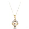 9ct Gold CZ Claddagh Pendant studded with glistering CZ in Micro Pavé stone setting - P187