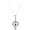 9ct White Gold CZ Claddagh Pendant studded with glistering Cubic Zirconia - P187W