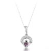 9ct White Gold Ladies CZ Claddagh Pendant studded with sparkling CZ - P187W