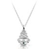 9ct White Gold CZ Claddagh Pendant studded CZ in Pave stone setting - P32GW