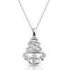 9ct White Gold CZ Claddagh Pendant with Celtic Knot Design - P33CZW