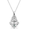 9ct White Gold CZ Claddagh Pendant with Celtic Knot Design - P33WG
