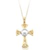 9ct Gold Claddagh Cross Pendant combined with Celtic Knot Design - C03