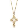 9K Gold Celtic Cross made in Ireland.