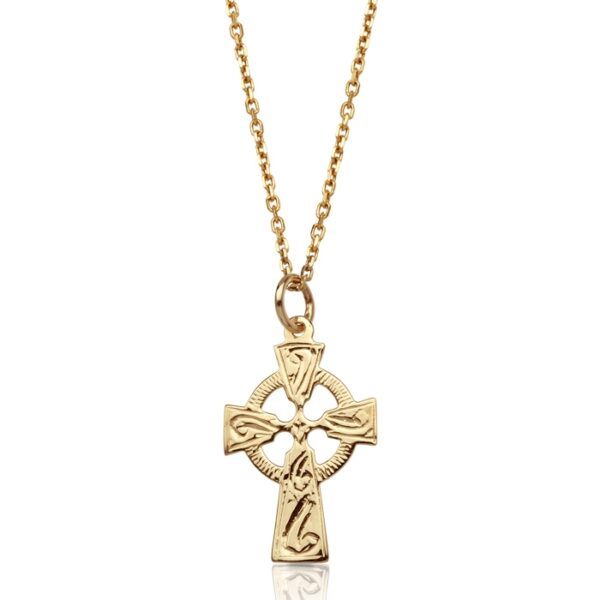 9K Gold Celtic Cross made in Ireland.