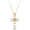 9ct Gold Celtic Cross studded with Baguette shape CZ.