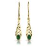 9ct Gold Celtic Earrings studded with CZ Emerald.