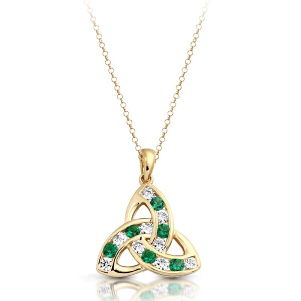 9ct Gold CZ Trinity Knot Celtic Pendant is an Iconic symbol that represents everlasting love - P012G
