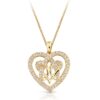 9ct Gold Heart Shape CZ Celtic Pendant Studded with Micro Pavé CZ Stone setting for extra sparkle - P013