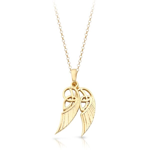 9ct Gold Angel Wing Celtic Pendant Created By Remarkable Designers in House. Authentic Pendants With Stable Quality - P021