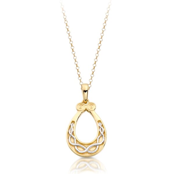 9ct Gold Celtic Pendant in Horse Shoe Shape - P026