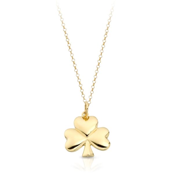 Shamrock Pendant crafted from solid and sturdy 9ct Gold. - P027