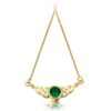 9ct Gold Celtic Pendant studded with CZ Emerald and attached beautifully to sturdy Chain - P036G
