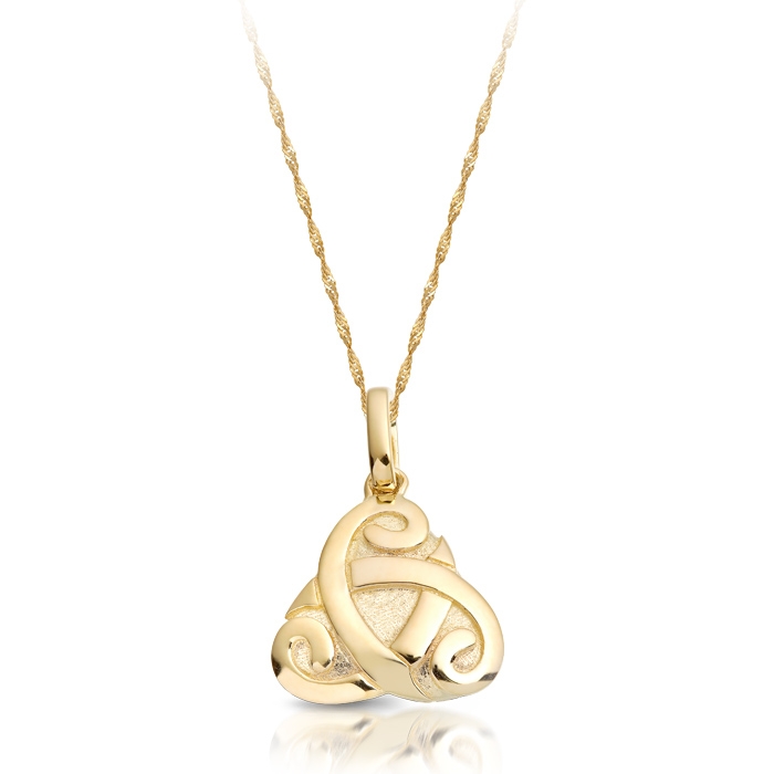 9ct Gold Celtic Pendant. Solid and Sturdy in design with embossed Celtic Pattern - P039